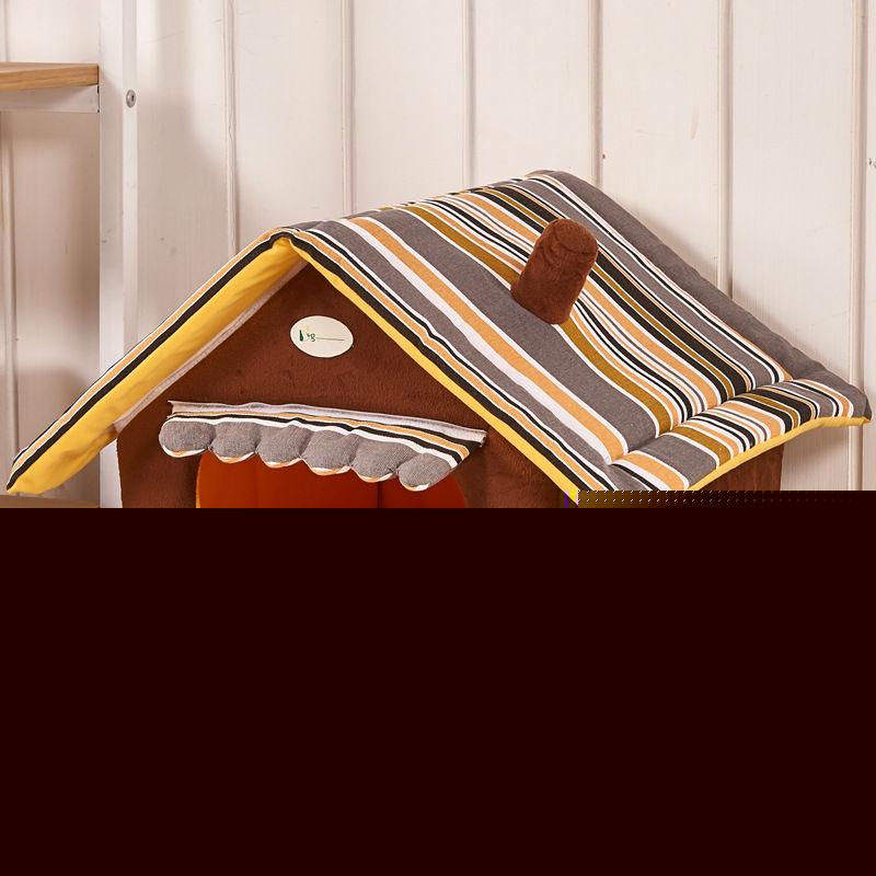 New Fashion Striped Removable Cover Mat Dog House Dog Beds For Small Medium Dogs Pet Products House Pet Beds for Cat
