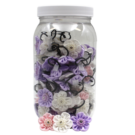 GD124 | 50-100 Flower Groomers Dinky Dog / Cat Bows in Jar|Pets Ribbons