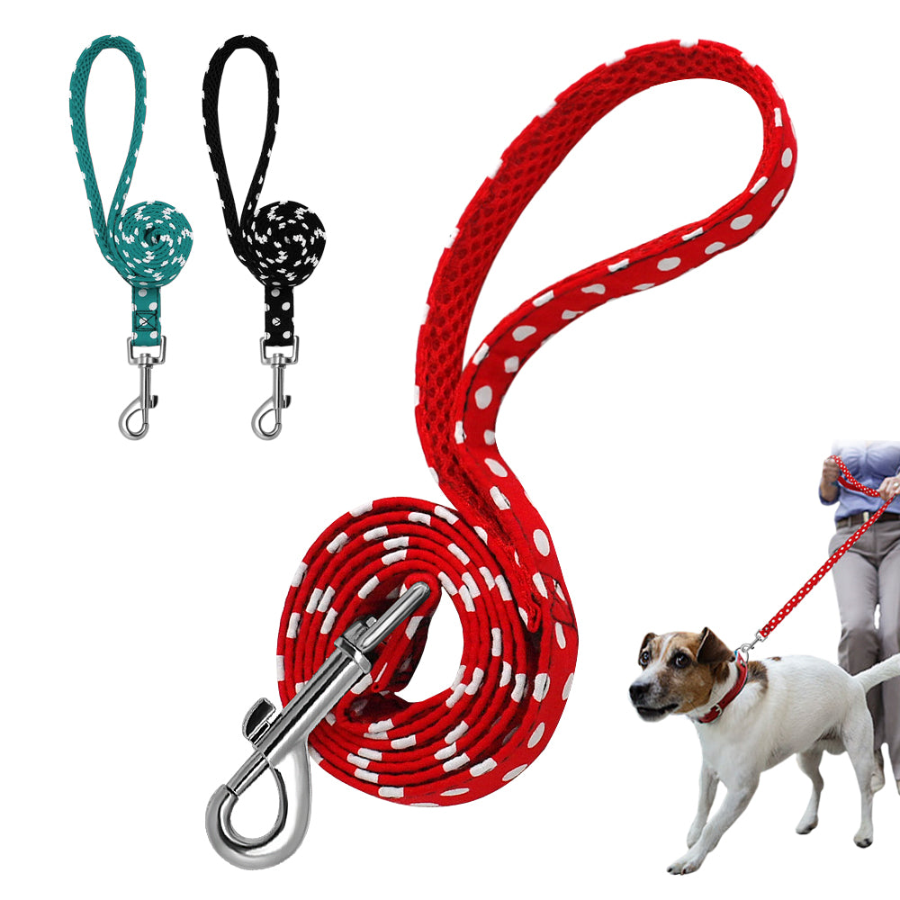 4ft Walking Dog Leash for Small Medium Dogs Cats Soft Nylon Polka Dot Pet Lead Pitbull Outdoor Running Training Rope Duarable