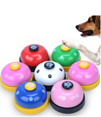 Pet Footprint Ringer Training Cats and Dogs Order Meals Call Bells Metal Sounding Trainer Toys