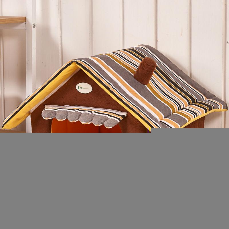 New Fashion Striped Removable Cover Mat Dog House Dog Beds For Small Medium Dogs Pet Products House Pet Beds for Cat