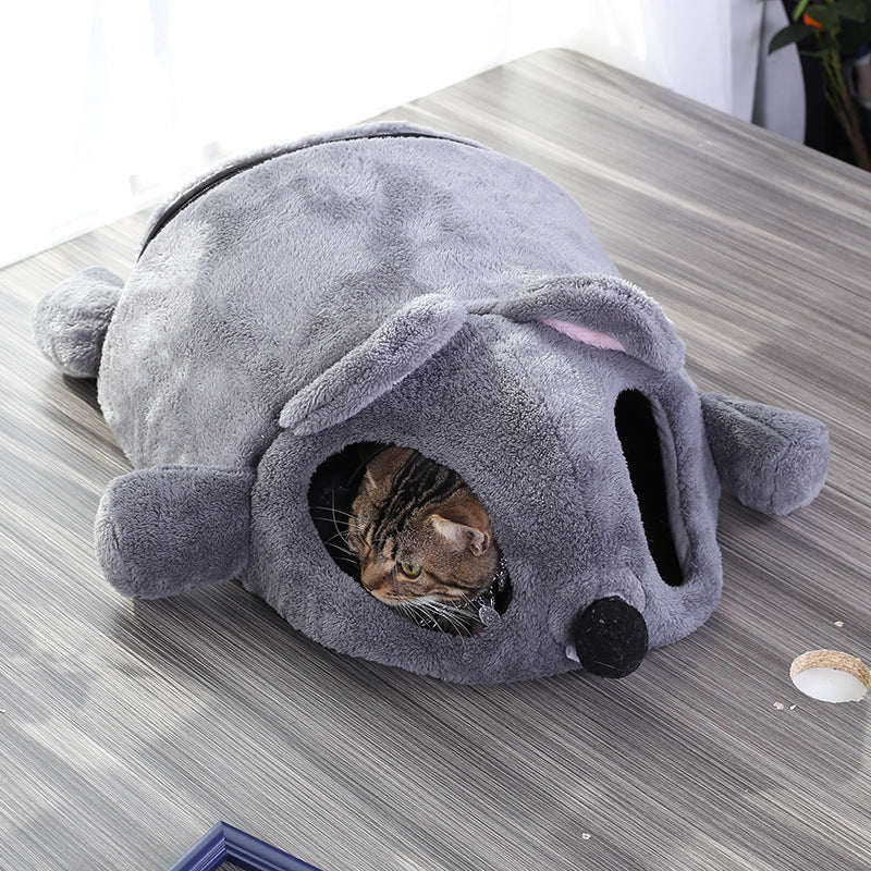 Pet Cat Nest Bed For Small Cats Dogs Cave Bed Removable Cushion Waterproof Bottom Cat House