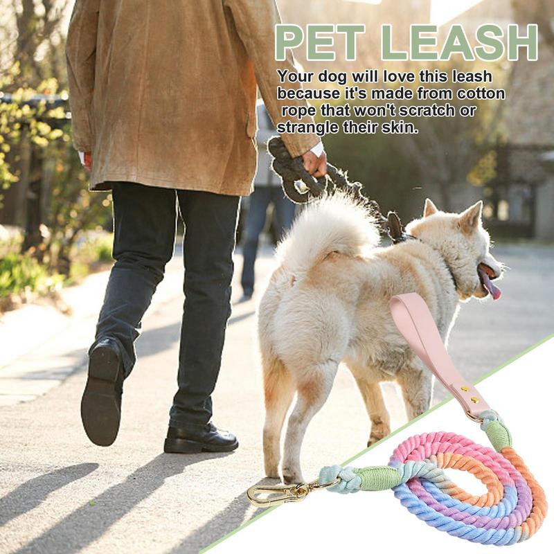 Heavy Duty Dog Leash Training Rope Durable Pet Traction Rope With Comfortable Handle Colorful Cat Harness And Leash Pet Supplies