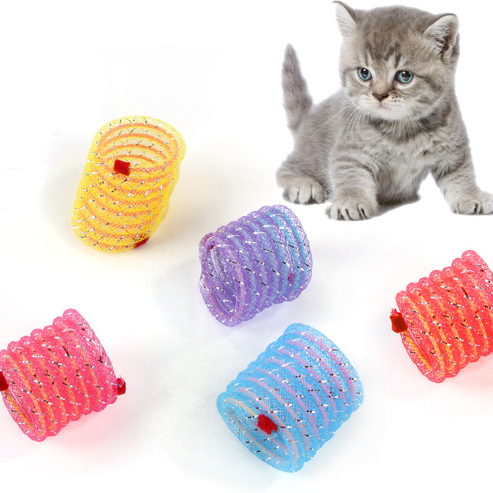 New Arrival Pet Cat Toys Colorful Cat Interactive Spring Hose Toy Wire Tube Elastic Spring